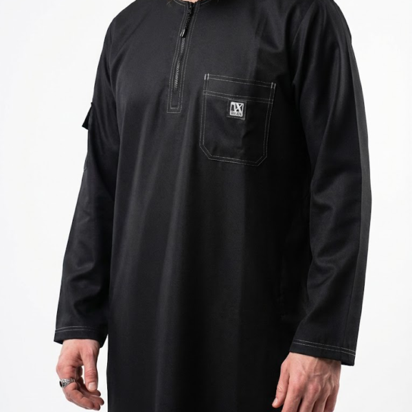 Qamis Tergal Oversize Noir