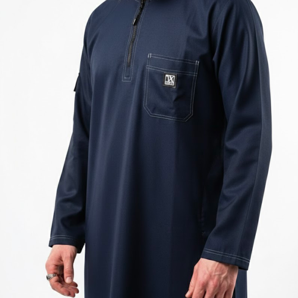 Qamis Tergal Oversize Bleu Nuit