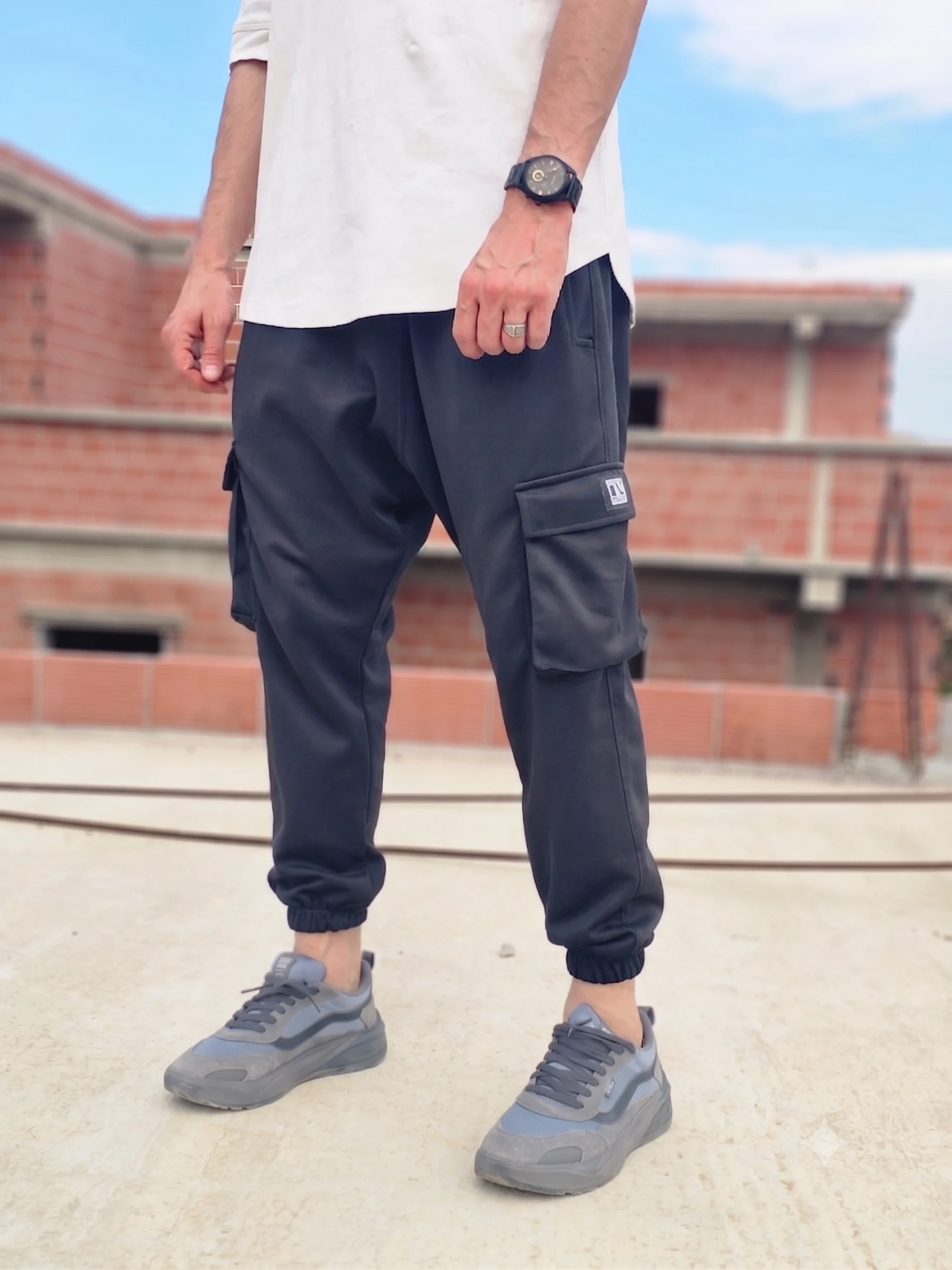 Pantalon Cargo - Oversize Homme - bleu nuit- Style Streetwear & Urbain | Silex – Image 3