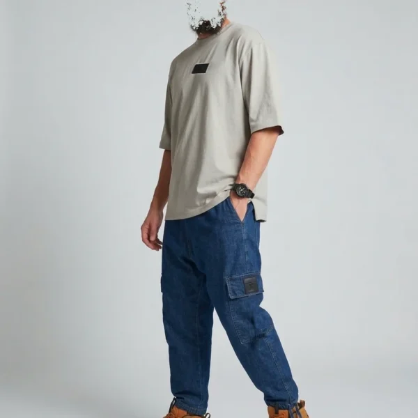 Jean Cargo Oversize Homme bleu brut- Style Streetwear & Urbain | Silex