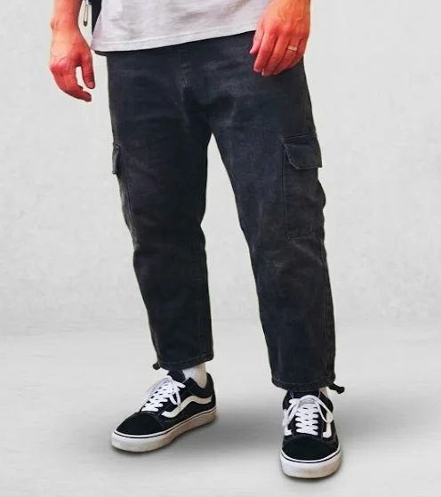 Jean Cargo Oversize Homme noir- Style Streetwear & Urbain | Silex