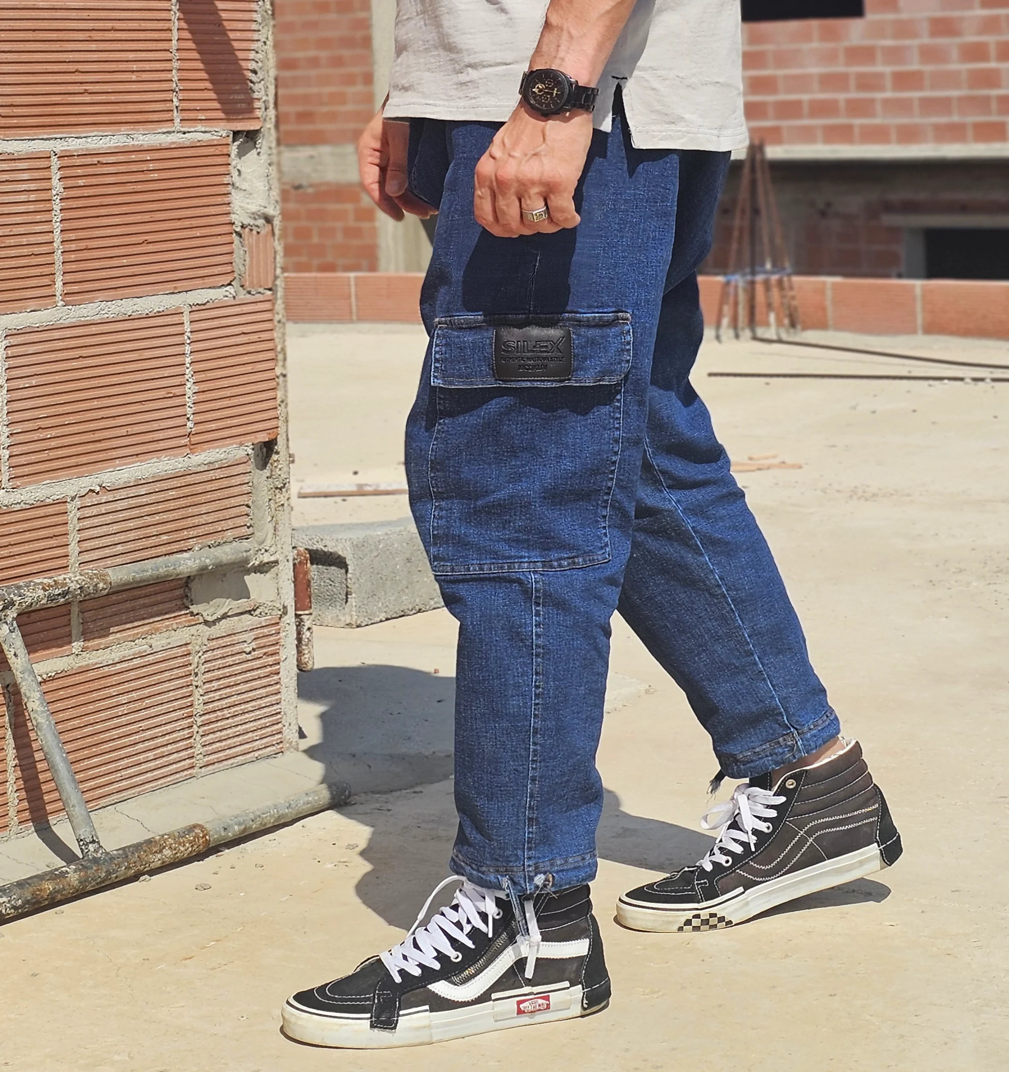Jean Cargo Oversize Homme bleu brut- Style Streetwear & Urbain | Silex – Image 4