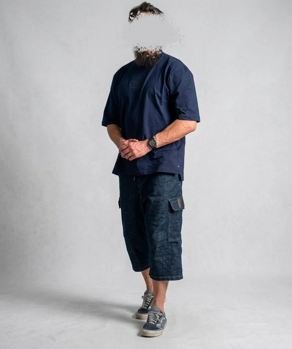 Bermuda Cargo Oversize Homme Bleu- Style Streetwear & Urbain | Silex – Image 2
