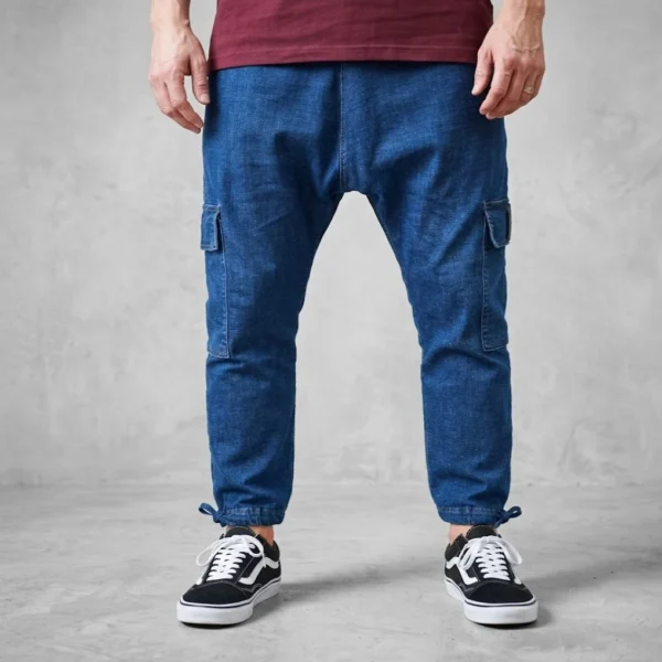 Jean Cargo Oversize Homme bleu brut- Style Streetwear & Urbain | Silex