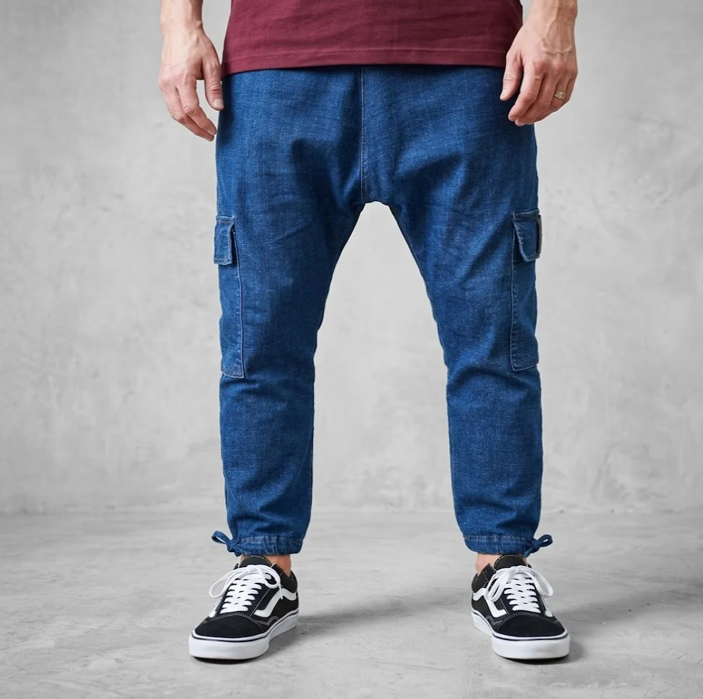 Jean Cargo Oversize Homme bleu brut- Style Streetwear & Urbain | Silex