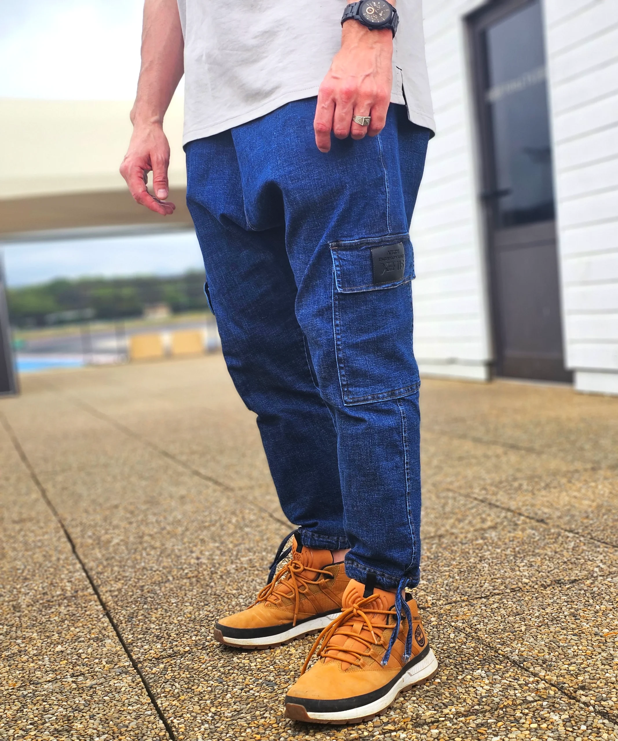 Jean Cargo Oversize Homme bleu brut- Style Streetwear & Urbain | Silex – Image 5