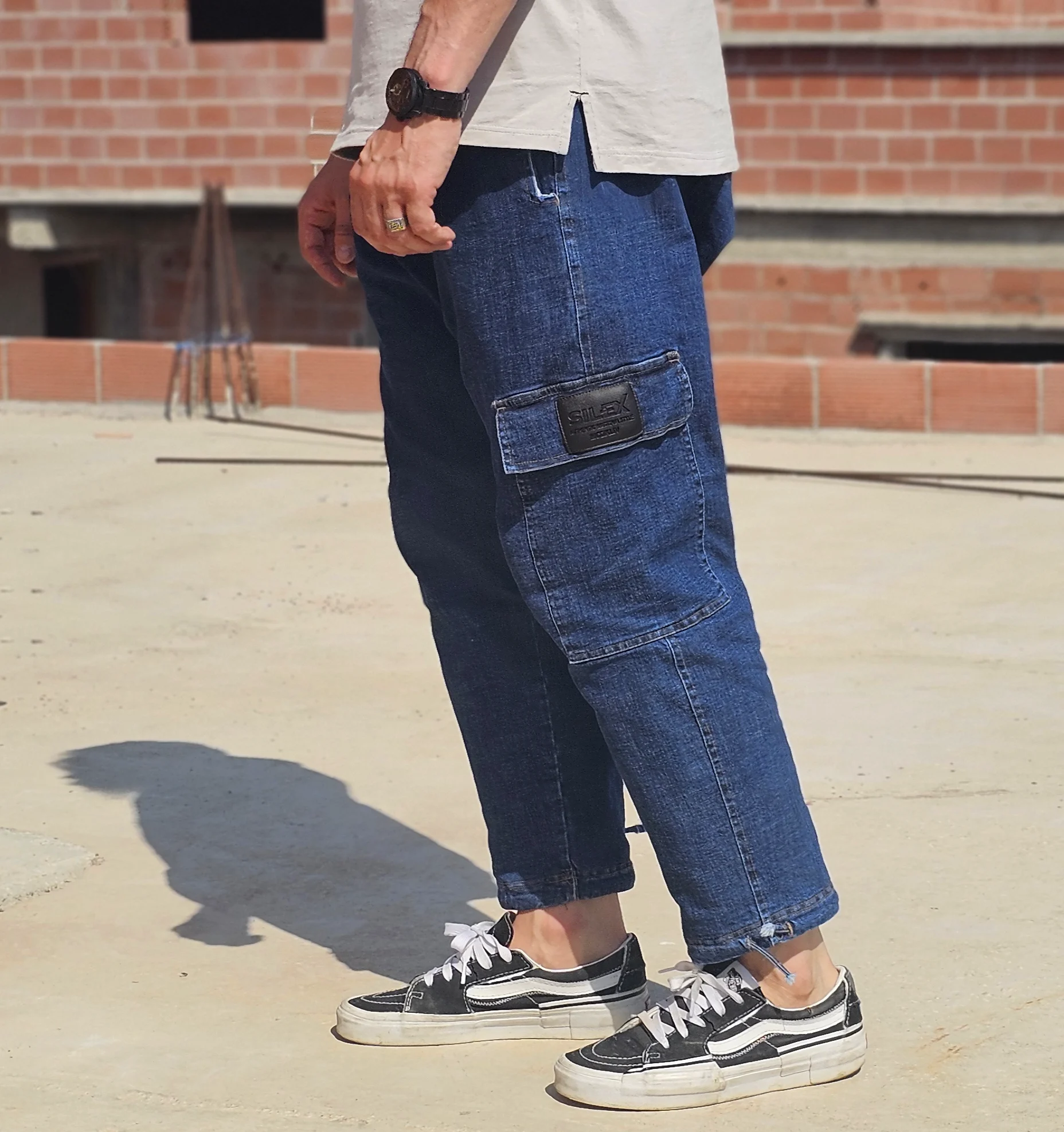 Jean Cargo Oversize Homme bleu brut- Style Streetwear & Urbain | Silex – Image 2