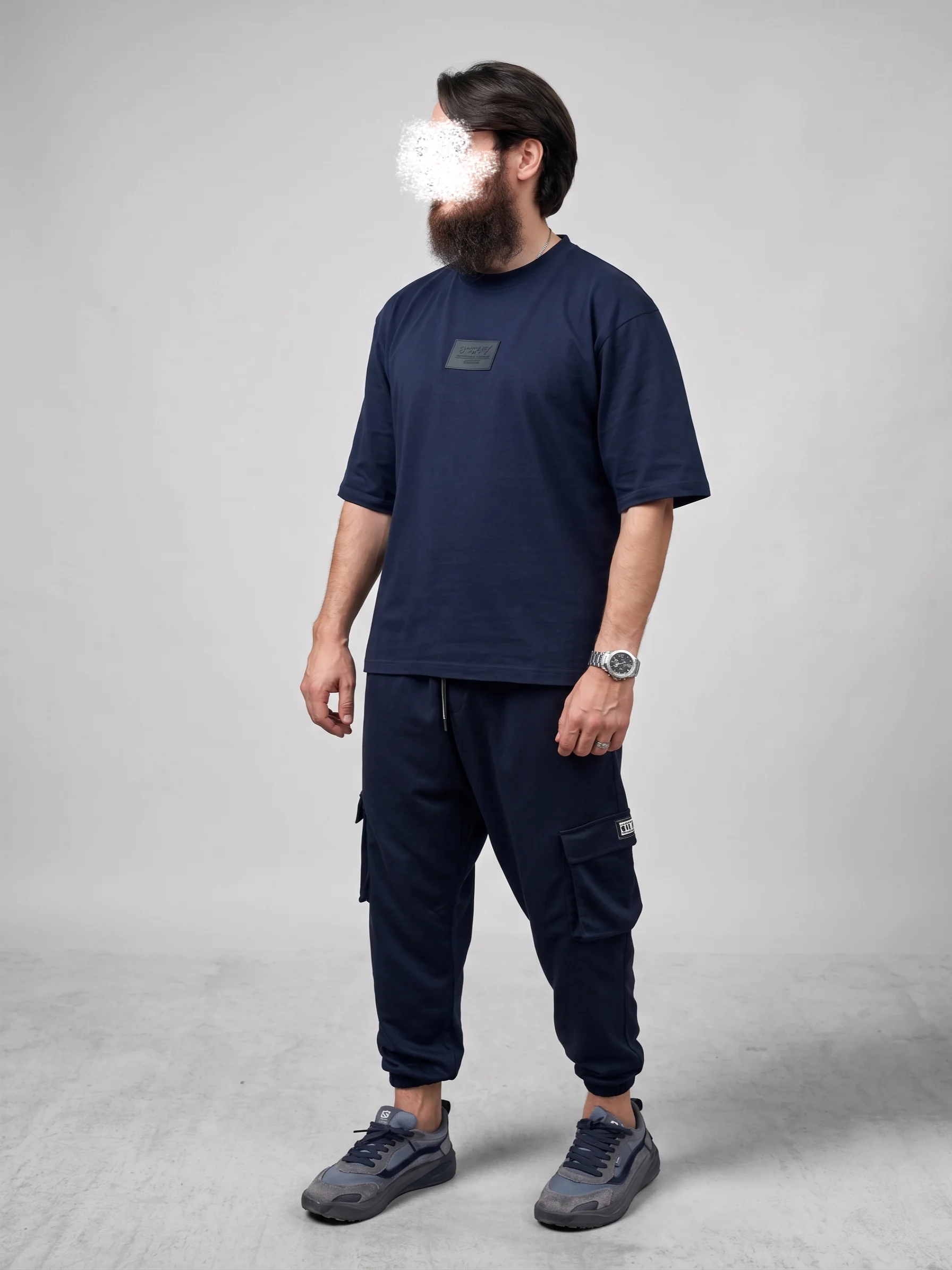 Pantalon Cargo - Oversize Homme - bleu nuit- Style Streetwear & Urbain | Silex – Image 2
