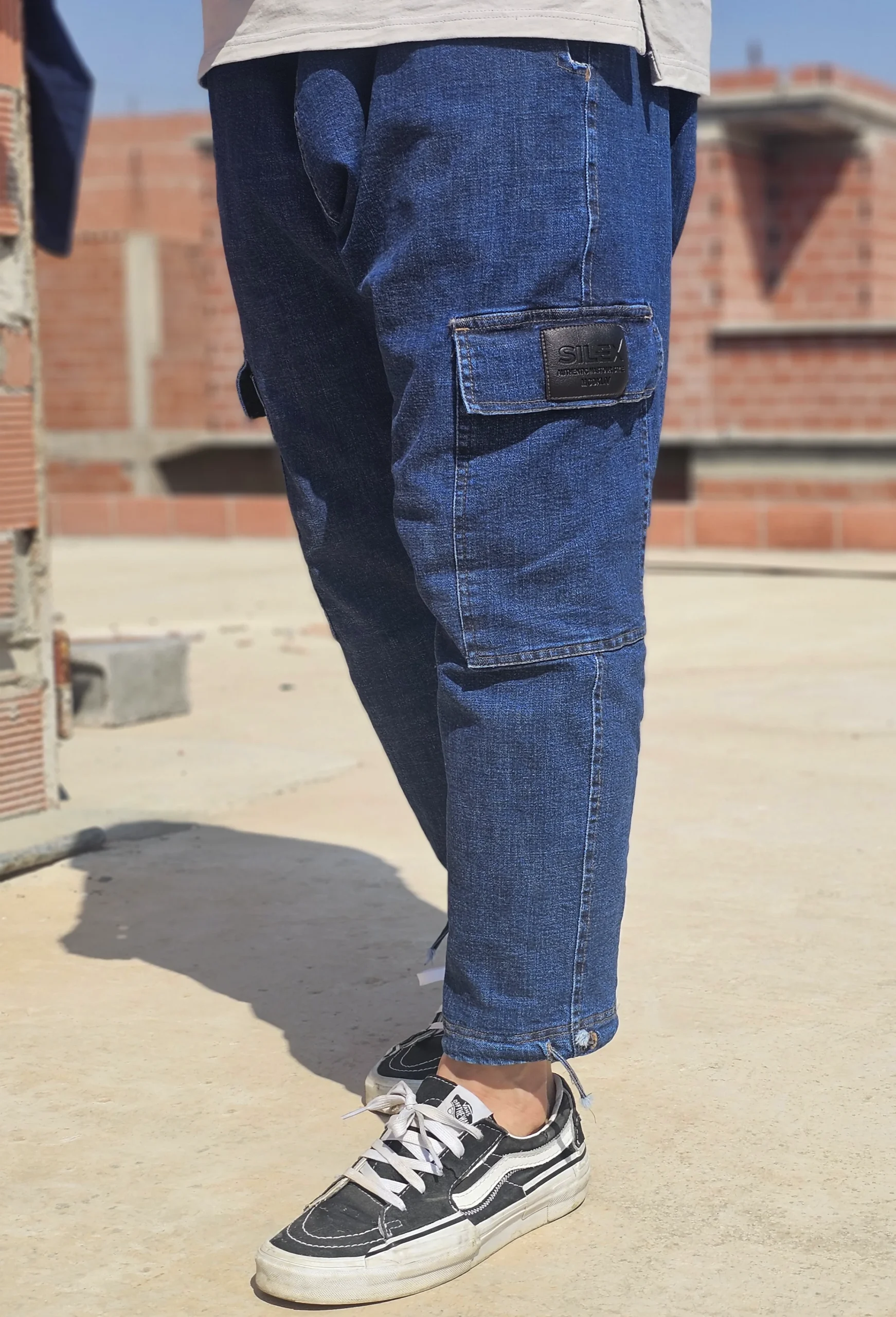 Jean Cargo Oversize Homme bleu brut- Style Streetwear & Urbain | Silex – Image 3