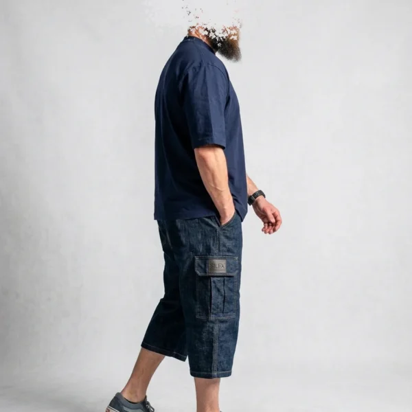 Bermuda Cargo Oversize Homme Bleu- Style Streetwear & Urbain | Silex