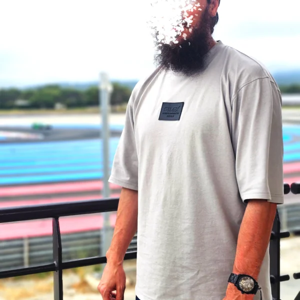 T-shirt 100% Coton - coupe Oversize Homme - gris- Style Streetwear & Urbain | Silex