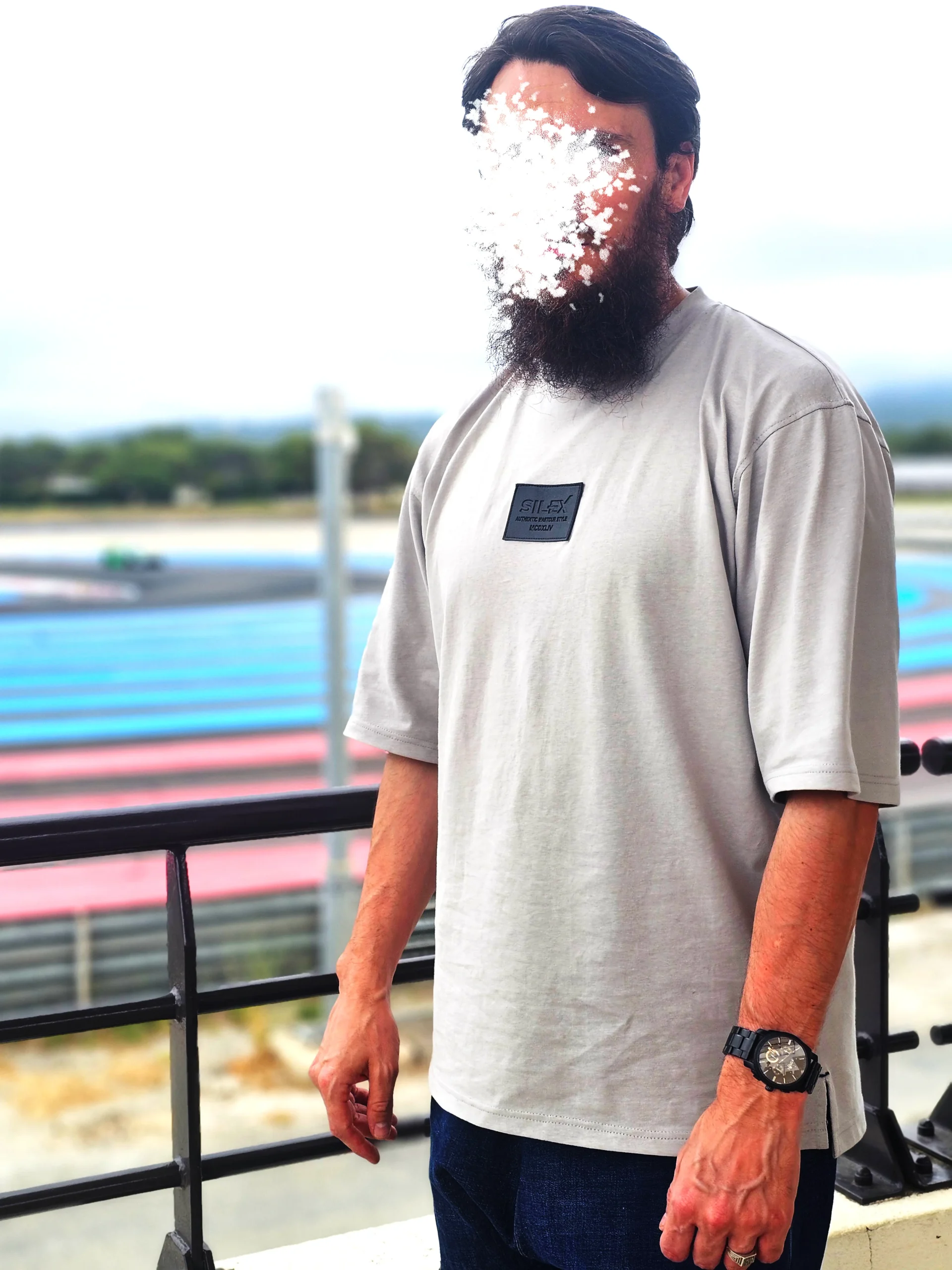 T-shirt 100% Coton - coupe Oversize Homme - gris- Style Streetwear & Urbain | Silex