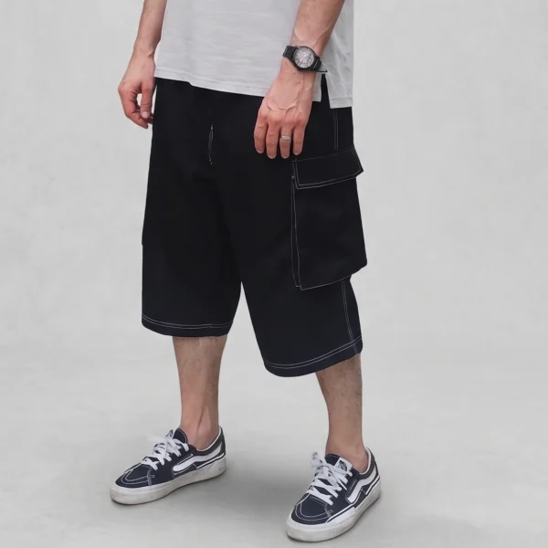 Bermuda Cargo Noir - Tergal Fibre de Bamboo -
